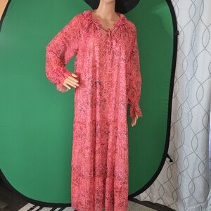 Pink Floral Maxi Dress
